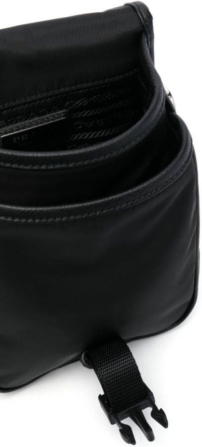 Prada Re-Nylon messengertas met logoplakkaat Zwart