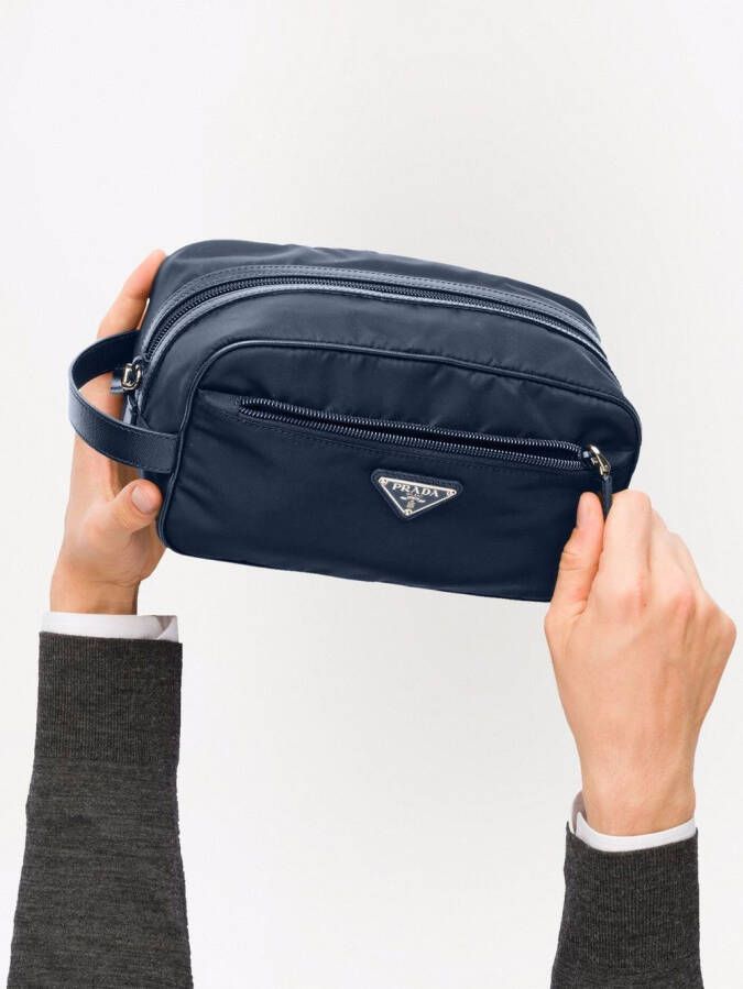 Prada Re-Nylon make-up tas Blauw