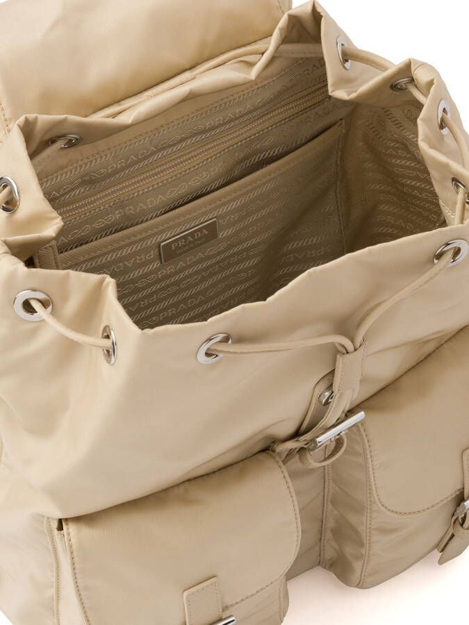 Prada Re-Nylon medium rugzak Beige