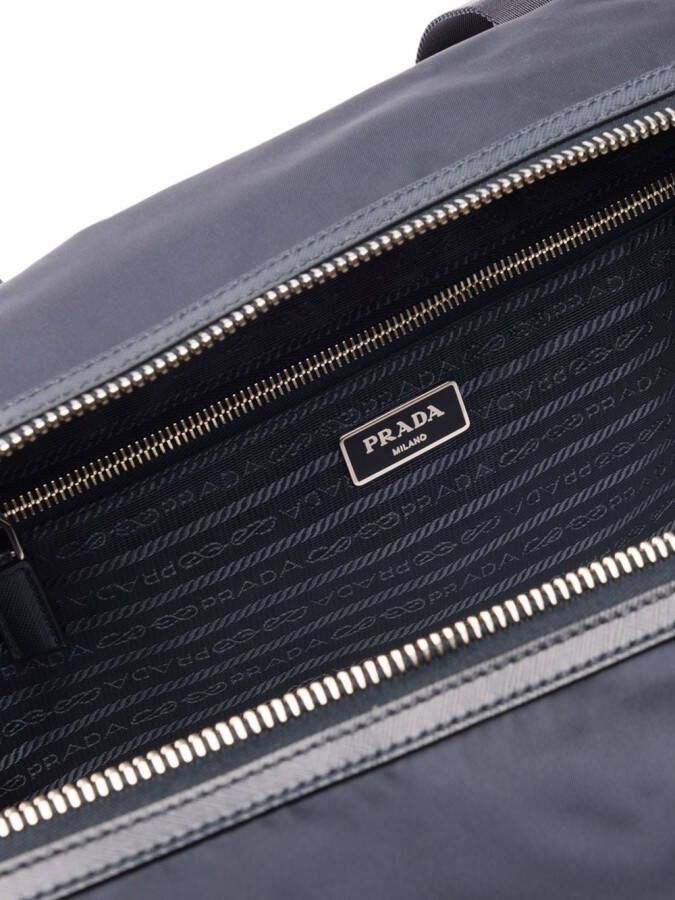 Prada Re-Nylon reistas met logo Blauw