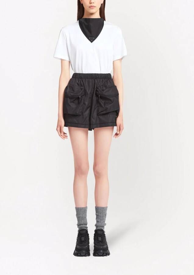 Prada Re-Nylon shorts met buidel Zwart