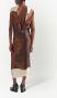 Prada Satijnen maxi-jurk met print Bruin - Thumbnail 3