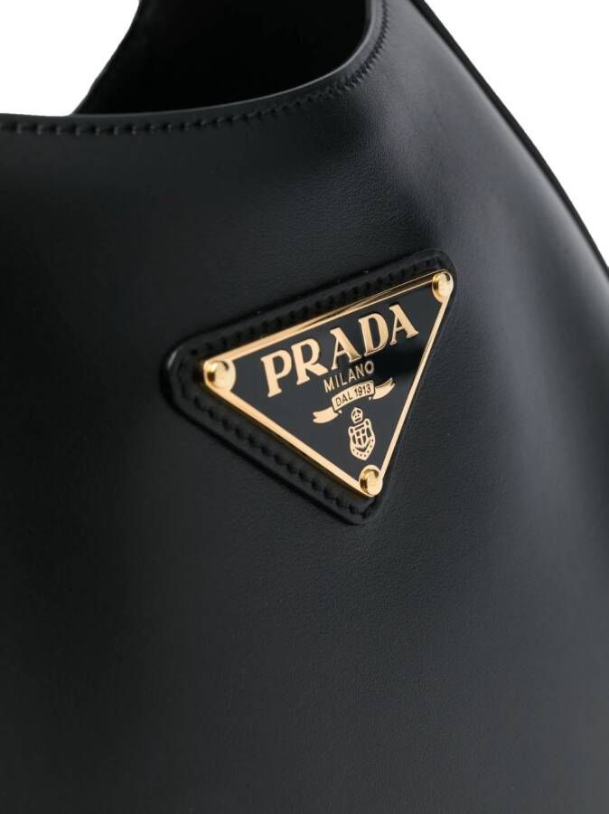 Prada Schoudertas met logo Zwart