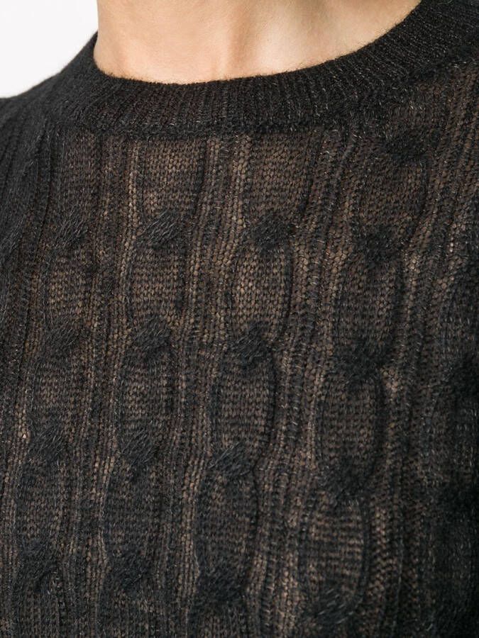 Prada Semi-doorzichtige trui Zwart