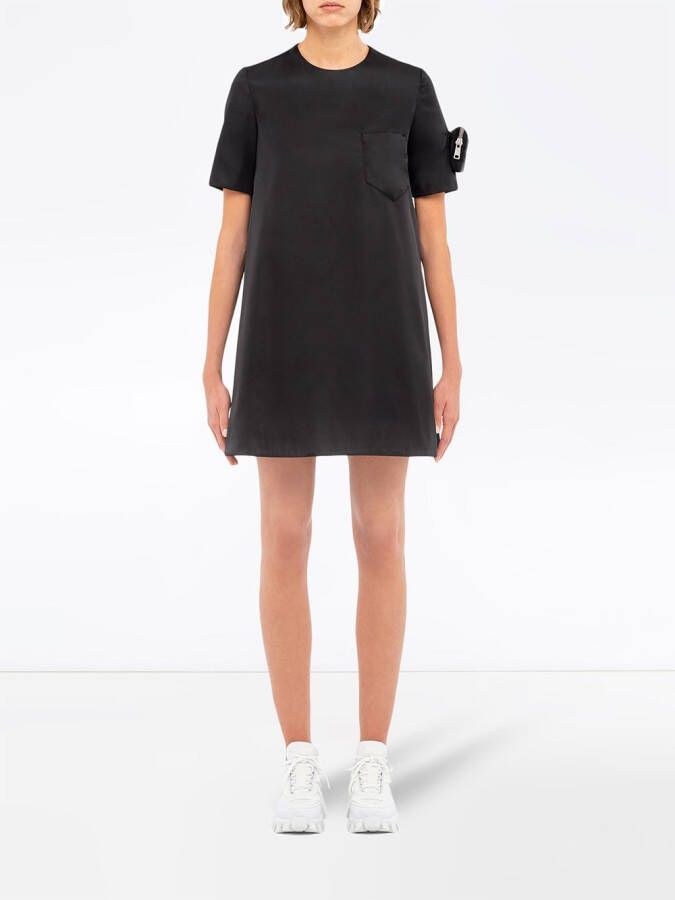 Prada Shiftjurk met logopatch Zwart