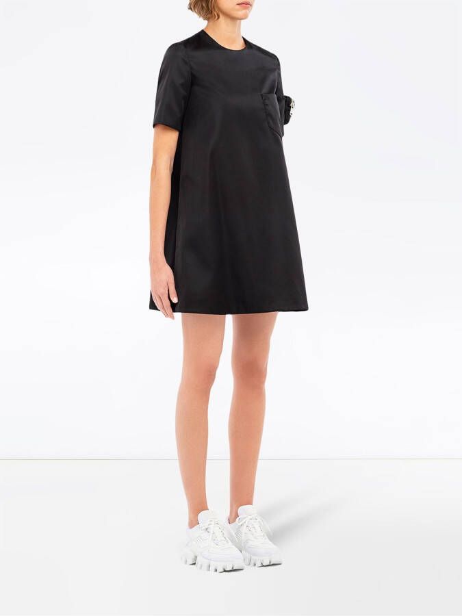 Prada Shiftjurk met logopatch Zwart