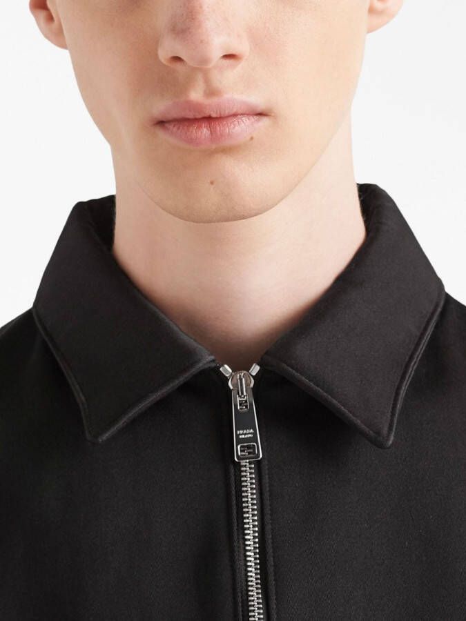 Prada Shirtjack met logo Zwart