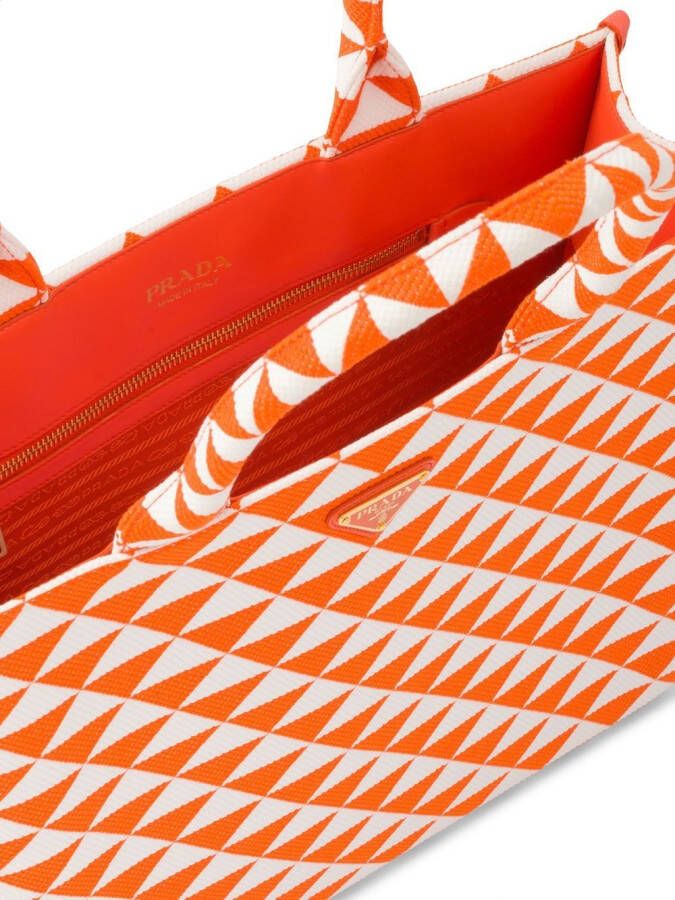 Prada Shopper met borduurwerk Oranje