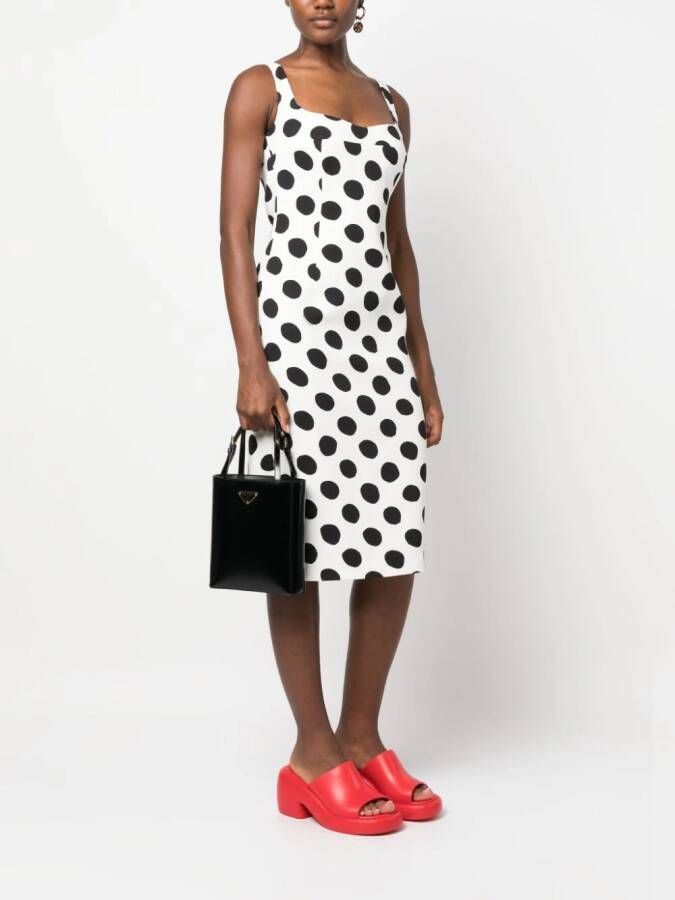 Prada Shopper met logo-plakkaat Zwart