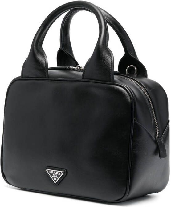 Prada Shopper met logo-reliëf Zwart