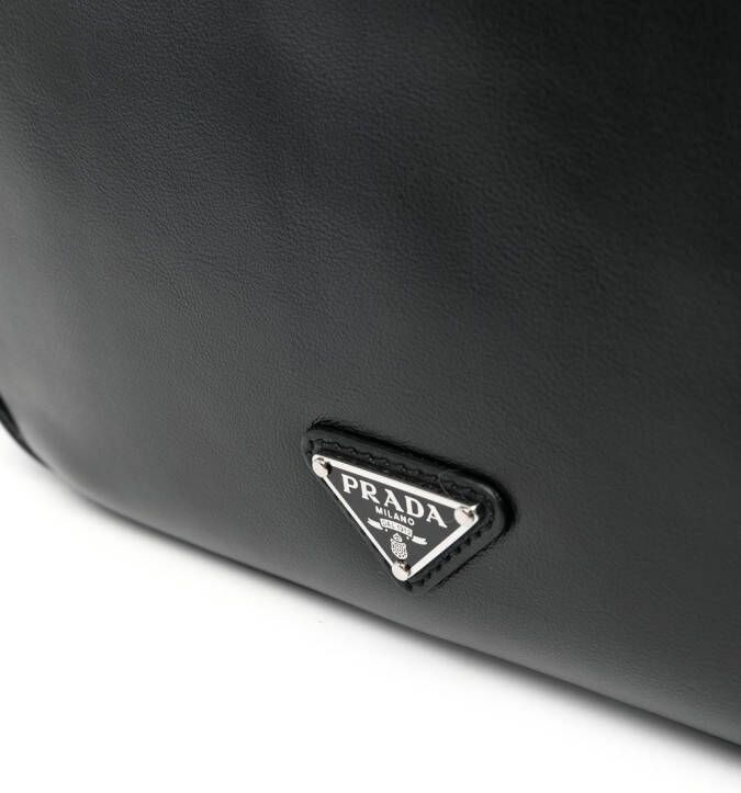 Prada Shopper met logo-reliëf Zwart