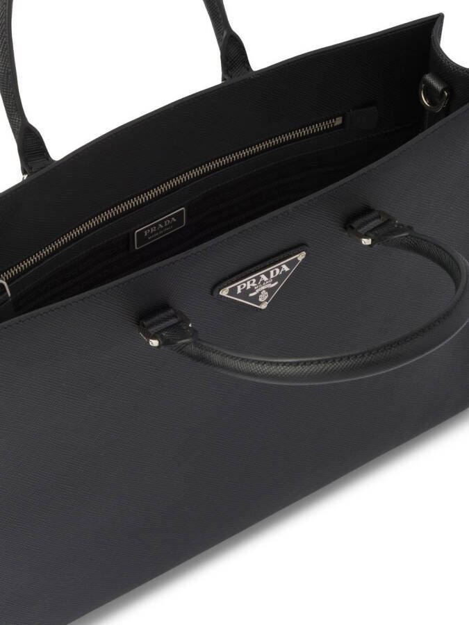 Prada Shopper met logopatch Zwart