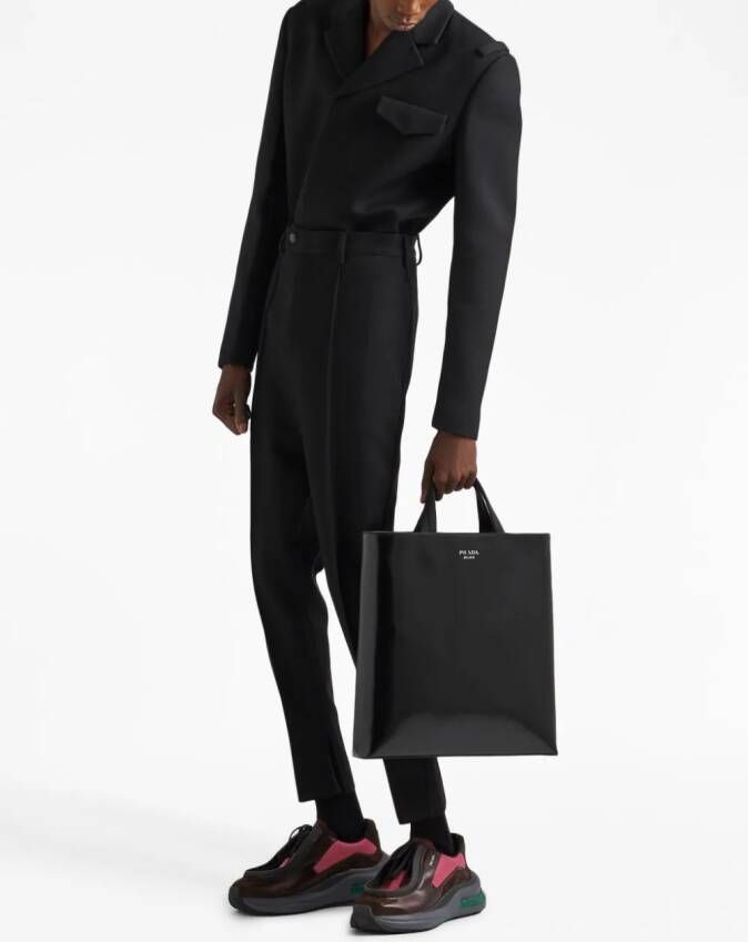 Prada Shopper met logoprint Zwart