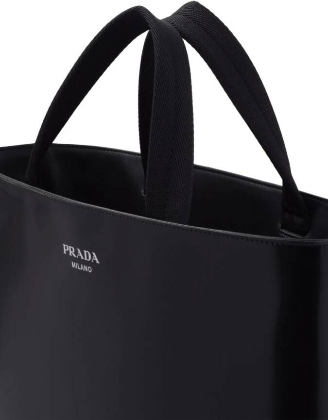 Prada Shopper met logoprint Zwart