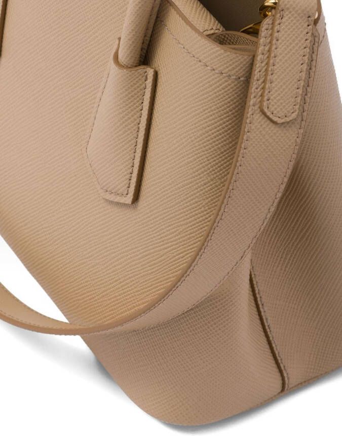 Prada Shopper van saffiano leer Beige