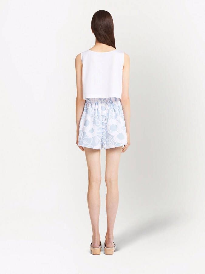 Prada Shorts met geborduurde bloemen Blauw