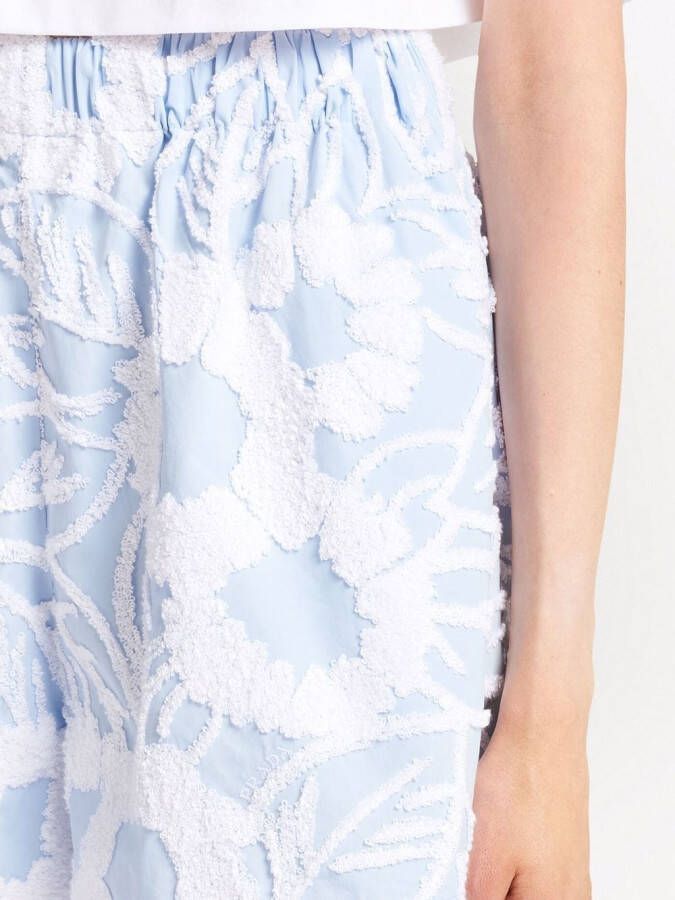 Prada Shorts met geborduurde bloemen Blauw