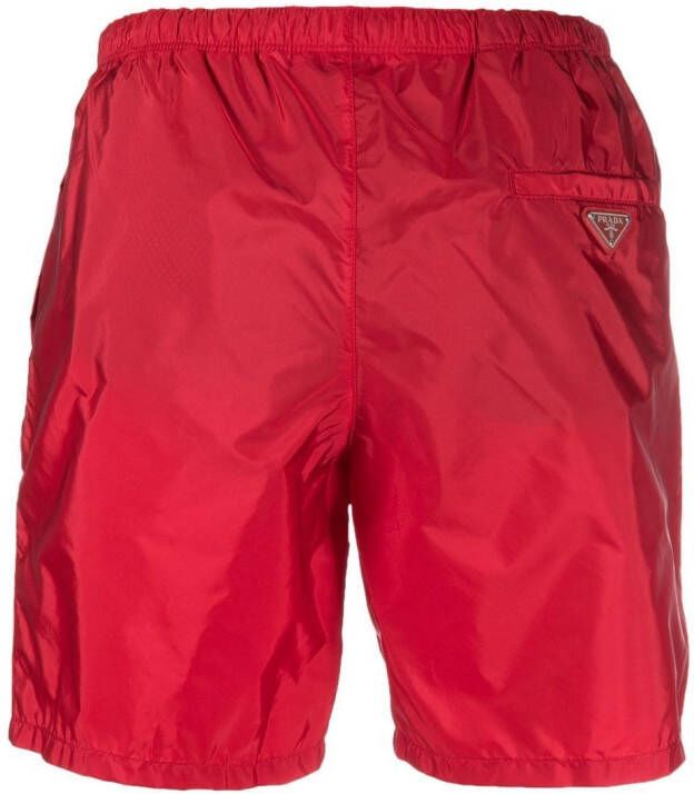 Prada Shorts met logoplakkaat Rood