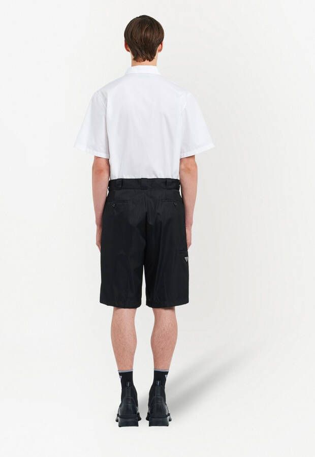 Prada Shorts met logoplakkaat Zwart