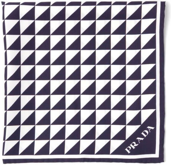 Prada Sjaal met geometrische print Blauw