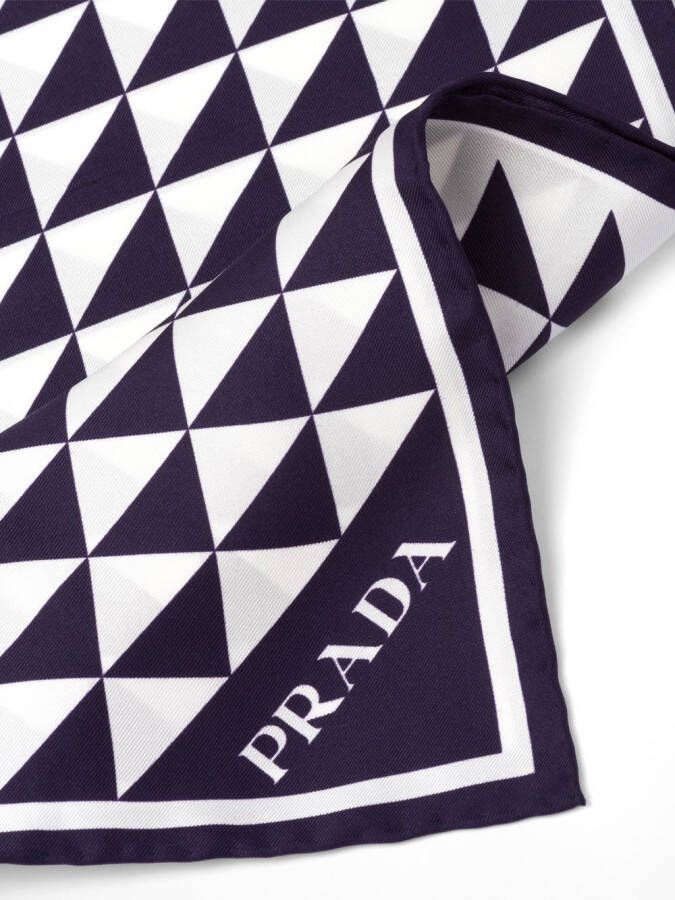 Prada Sjaal met geometrische print Blauw