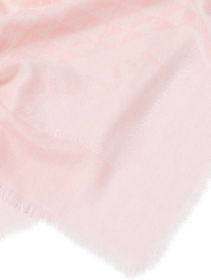 Prada Wollen-zijden sjaal met logo Roze