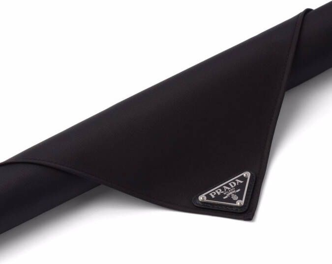 Prada Re-Nylon sjaal met logo-plakkaat Zwart