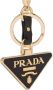 Prada Leren sleutelhanger met logo Zwart - Thumbnail 2