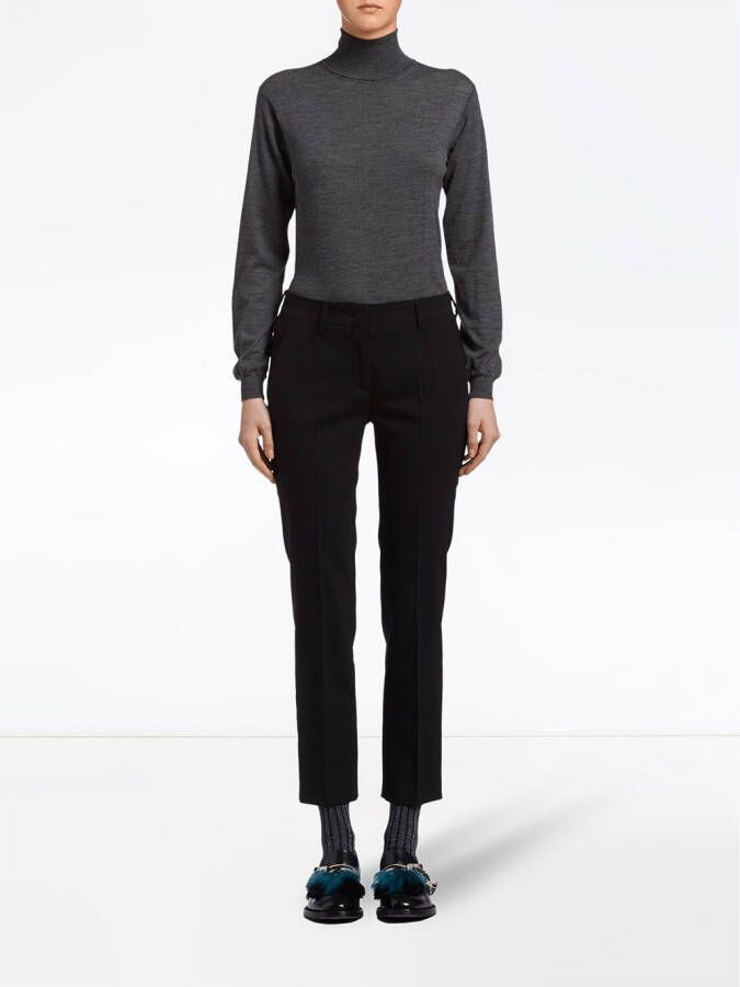 Prada slim-fit broek Zwart