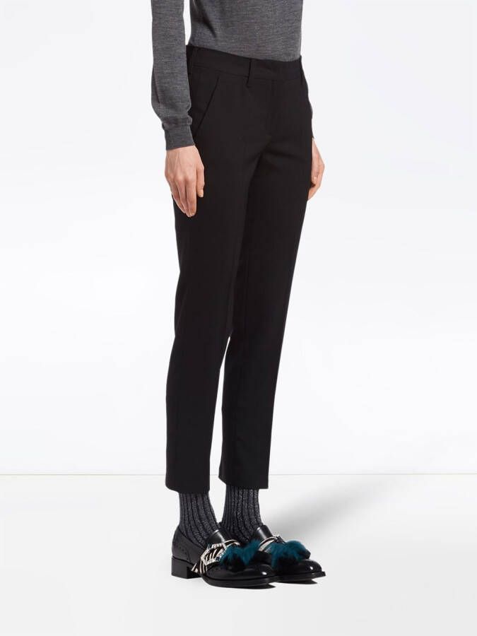 Prada slim-fit broek Zwart