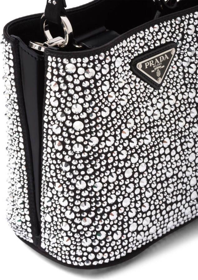 Prada Panier shopper verfraaid met kristallen Zwart
