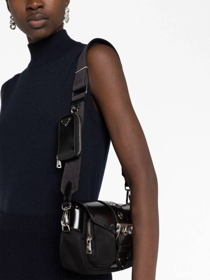 Prada Schoudertas met zak Zwart