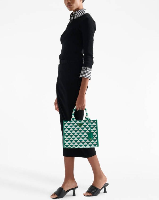 Prada handtas met borduurwerk Groen