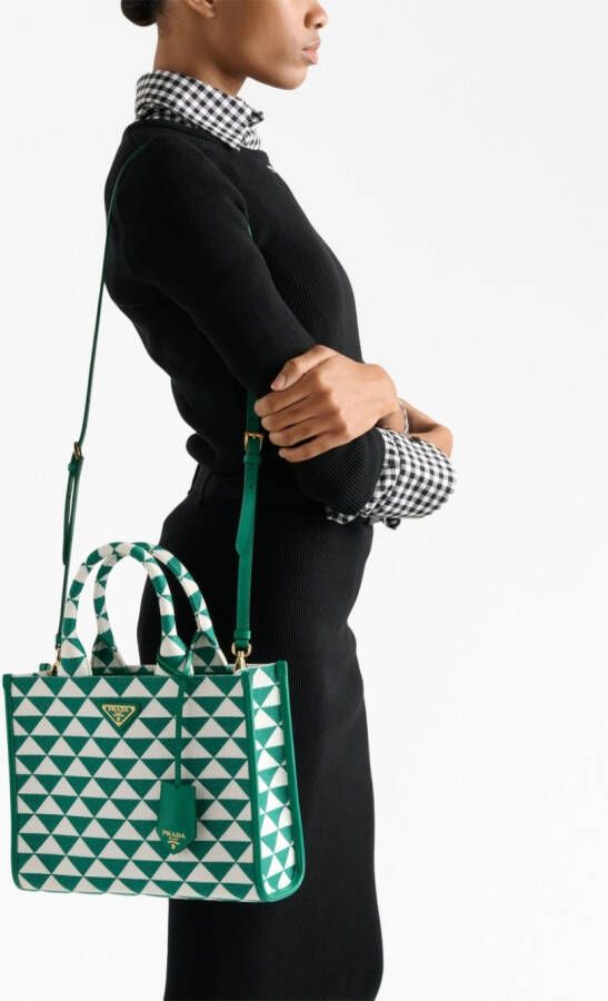 Prada handtas met borduurwerk Groen