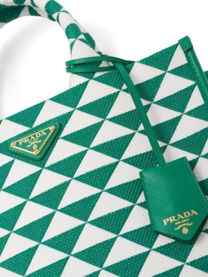 Prada handtas met borduurwerk Groen