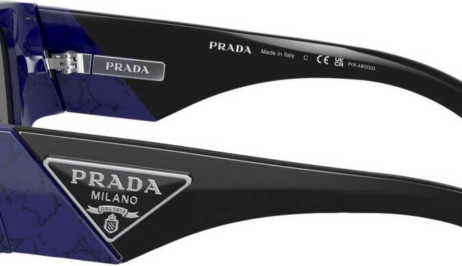 Prada Eyewear Zonnebril met vierkant montuur Blauw