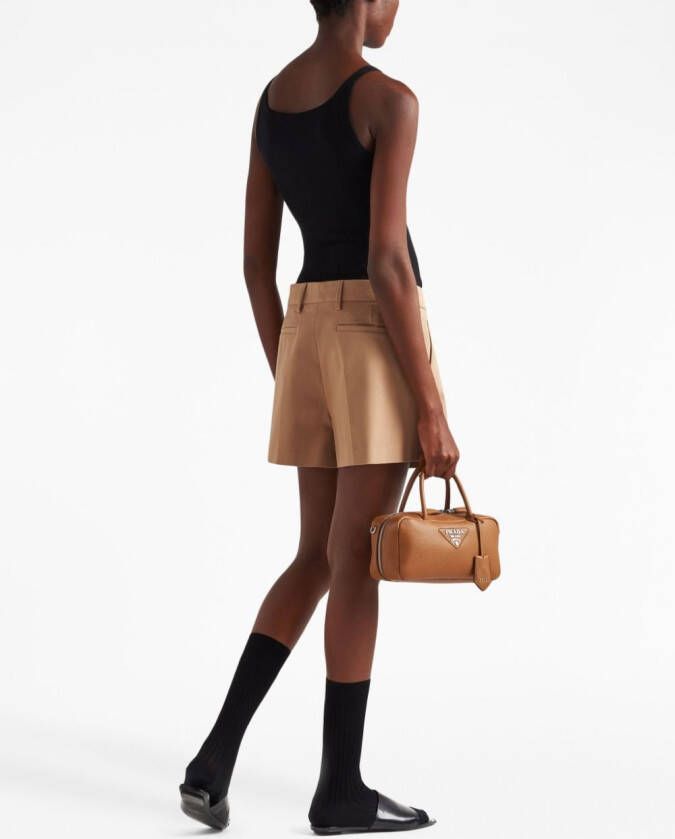 Prada Zijden tanktop met logoprint Zwart