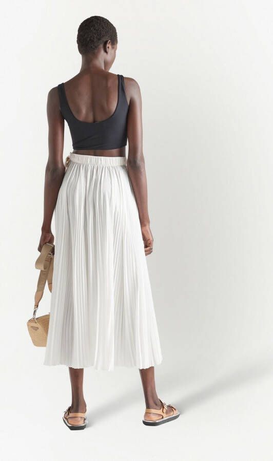 Prada Jersey cropped top met logo Zwart