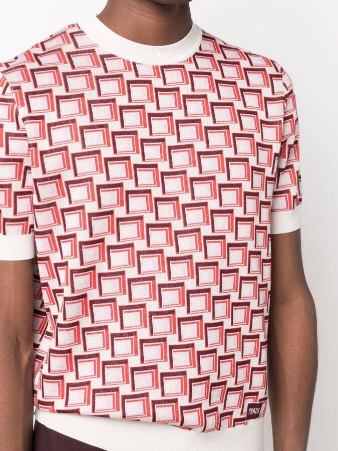 Prada Sweater met geometrisch patroon Rood