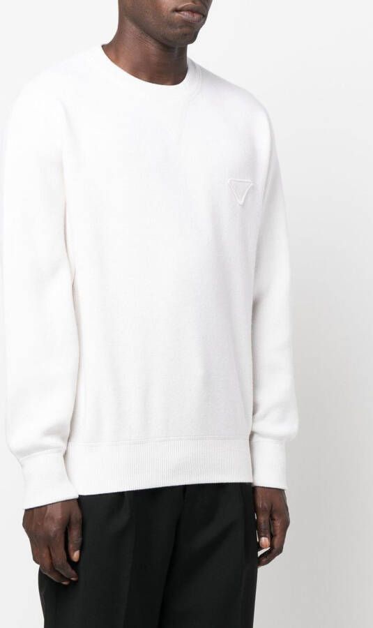 Prada Sweater met logo applicatie Wit