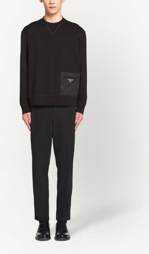 Prada Sweater met zak Zwart