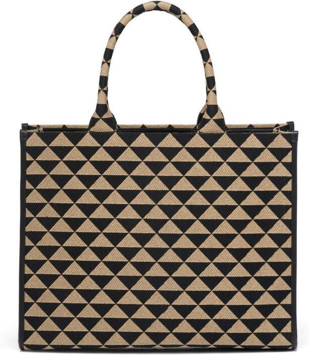 Prada Symbole shopper met driehoekig patroon Zwart