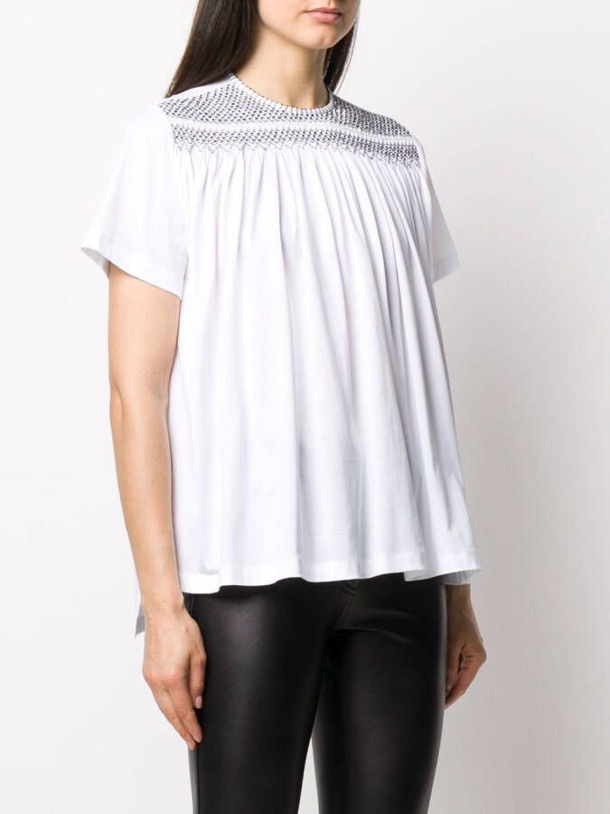 Prada T-shirt met contrasterend stiksel Wit