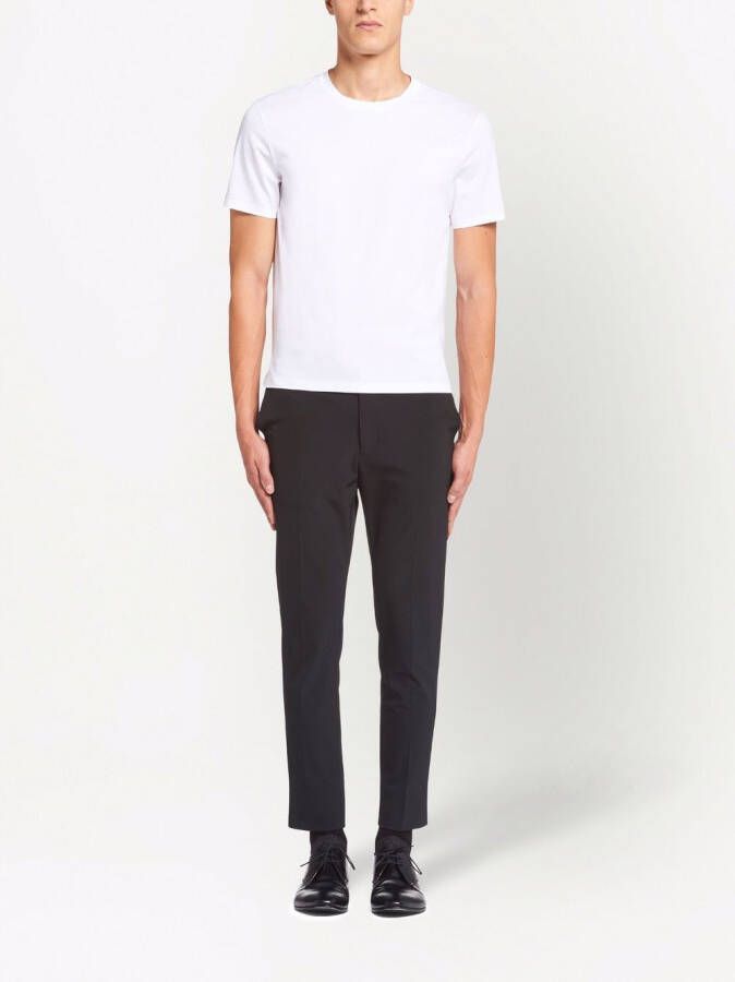 Prada T-shirt met geborduurd logo Wit