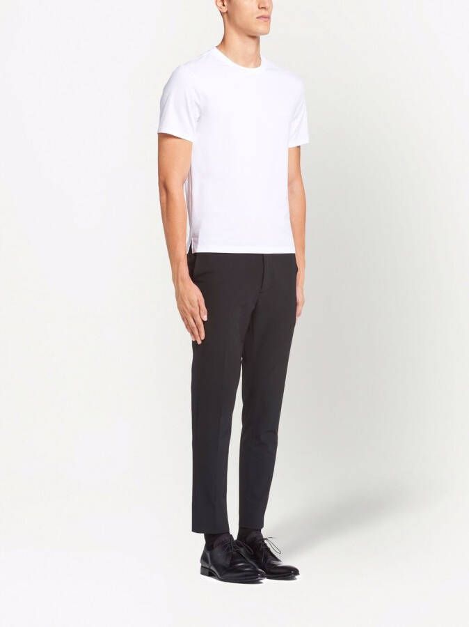 Prada T-shirt met geborduurd logo Wit