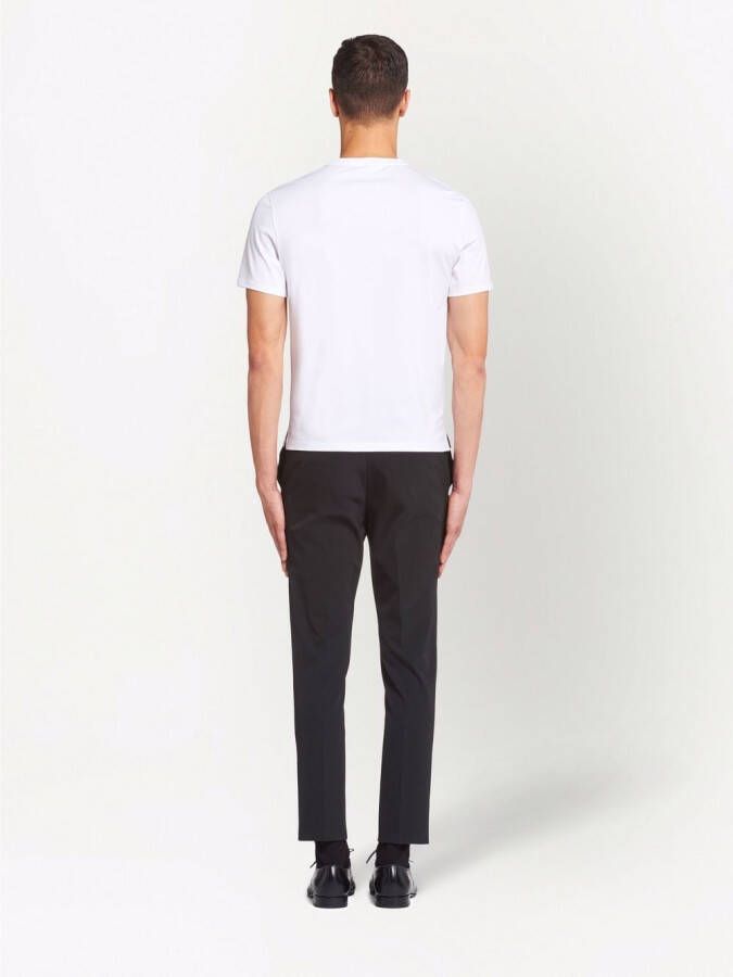 Prada T-shirt met geborduurd logo Wit