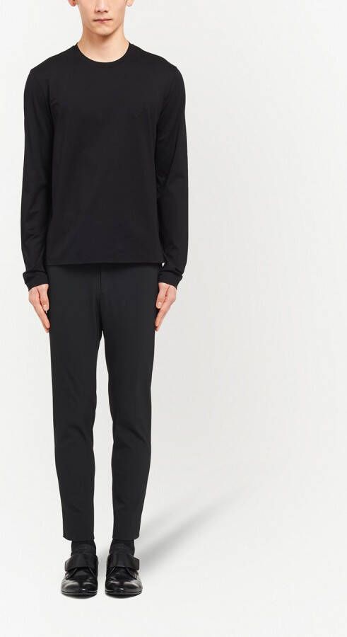 Prada T-shirt met geborduurd logo Zwart