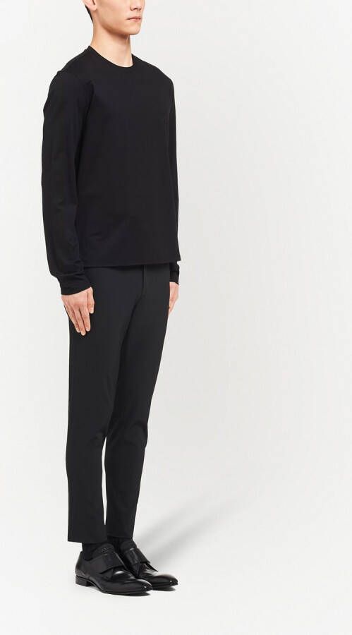 Prada T-shirt met geborduurd logo Zwart