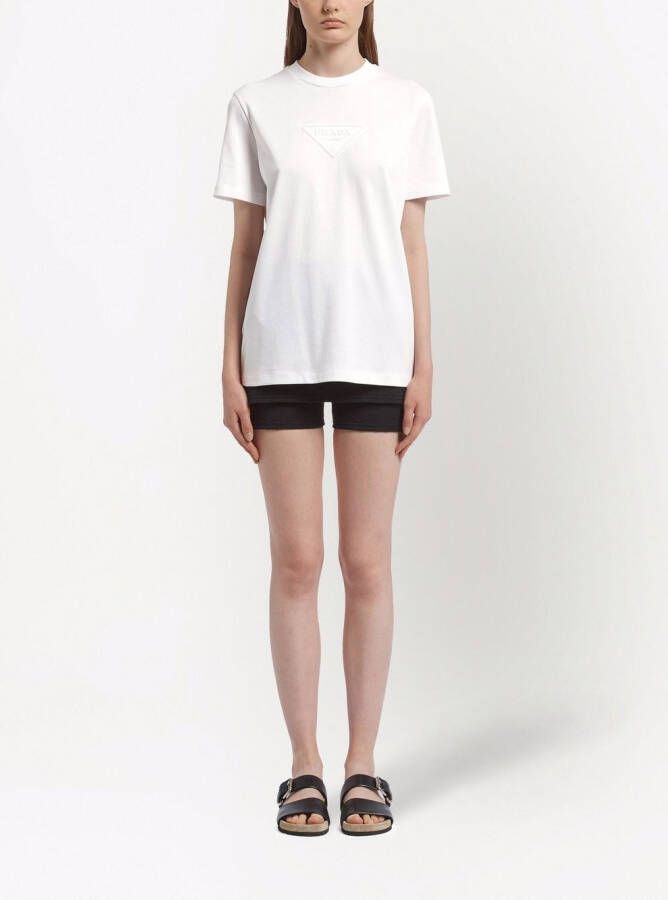 Prada Interlock T-shirt met logo Wit