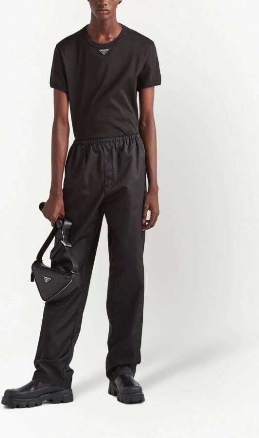 Prada T-shirt met logo Zwart